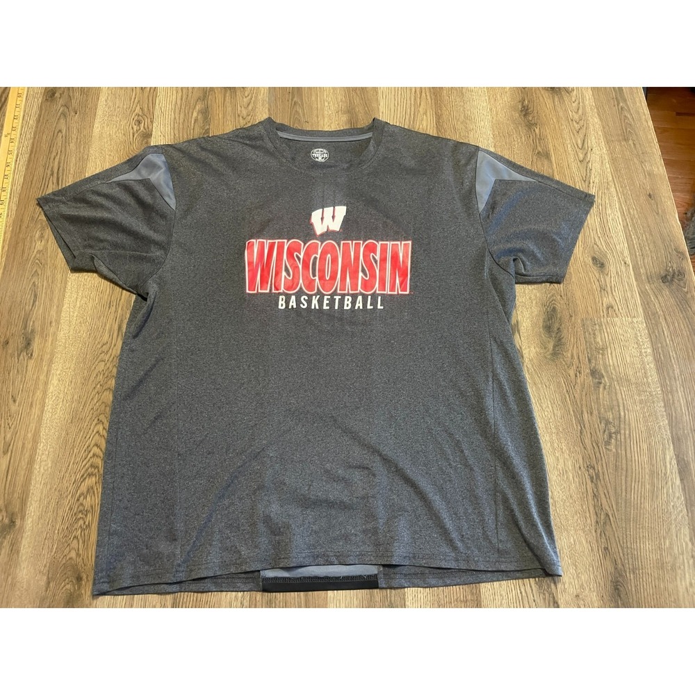 Threads Shirt, Men's Size 2XL, Gray, WISCONSIN BASKETBALL Logo Print